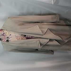 CAROLINA BELLE Waterfall Front Open Side Slit Trench 100% TENCEL Coat Lightweigh